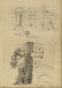 809952 Linksboven: een deur met een bovenlicht en daarnaast een kruisvenster in een huis achter Abstede te Utrecht. ...